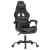 Silla gaming con reposapiés cuero sintético negro