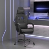 Silla gaming con reposapiés cuero sintético negro