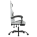 Silla gaming con reposapiés cuero sintético blanco negro