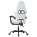 Silla gaming con reposapiés cuero sintético blanco negro