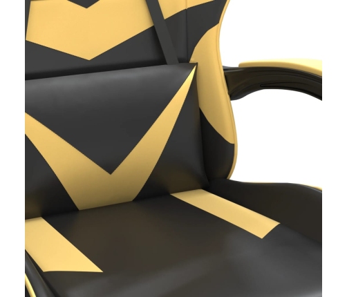 Silla gaming cuero sintético negro y dorado