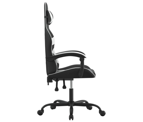 Silla gaming cuero sintético negro y blanco