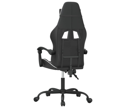 Silla gaming cuero sintético negro y blanco