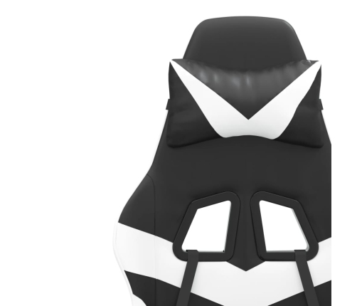 Silla gaming cuero sintético negro y blanco