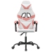 Silla gaming cuero sintético blanco y rosa