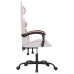 Silla gaming cuero sintético blanco y rosa