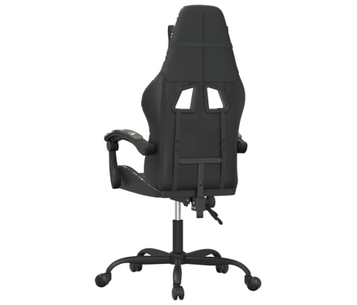 Silla gaming cuero sintético negro y camuflaje