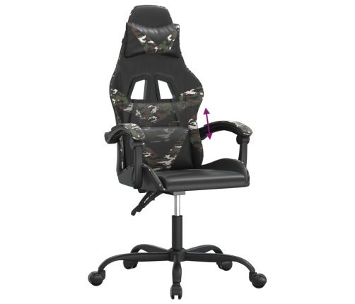 Silla gaming cuero sintético negro y camuflaje