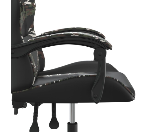 Silla gaming cuero sintético negro y camuflaje