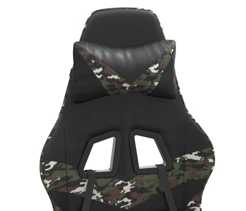 Silla gaming cuero sintético negro y camuflaje