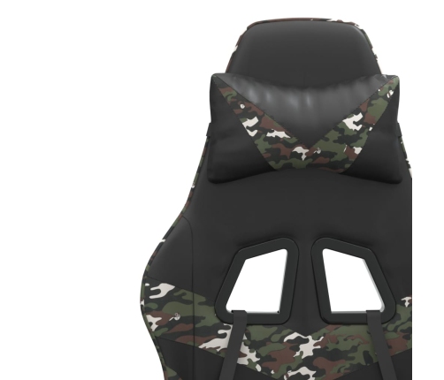 Silla gaming cuero sintético negro y camuflaje