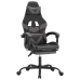 Silla gaming con reposapiés cuero sintético negro gris