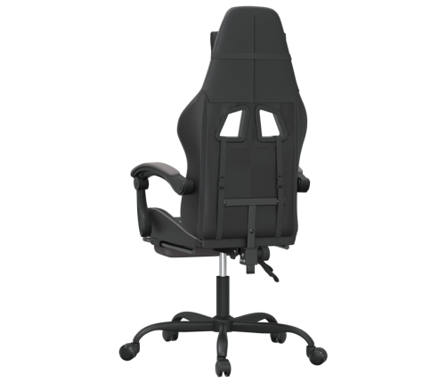 Silla gaming con reposapiés cuero sintético negro gris