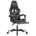 Silla gaming con reposapiés cuero sintético negro gris