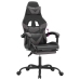 Silla gaming con reposapiés cuero sintético negro gris