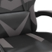 Silla gaming con reposapiés cuero sintético negro gris