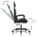 Silla gaming con reposapiés cuero sintético negro blanco