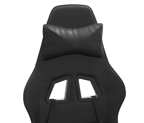 Silla gaming con reposapiés cuero sintético negro