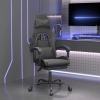 Silla gaming con reposapiés cuero sintético negro