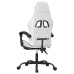 Silla gaming con reposapiés cuero sintético blanco negro