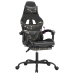 Silla gaming con reposapiés cuero sintético negro camuflaje