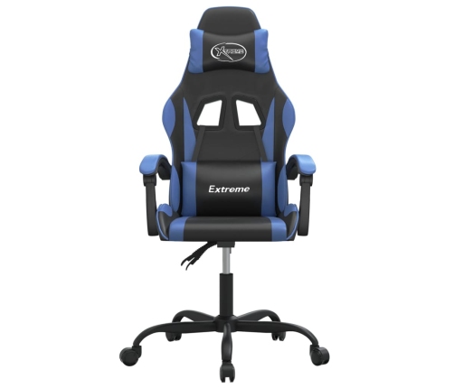 Silla gaming cuero sintético negro y azul