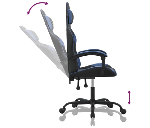 Silla gaming cuero sintético negro y azul