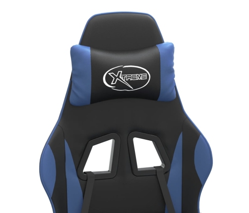 Silla gaming cuero sintético negro y azul