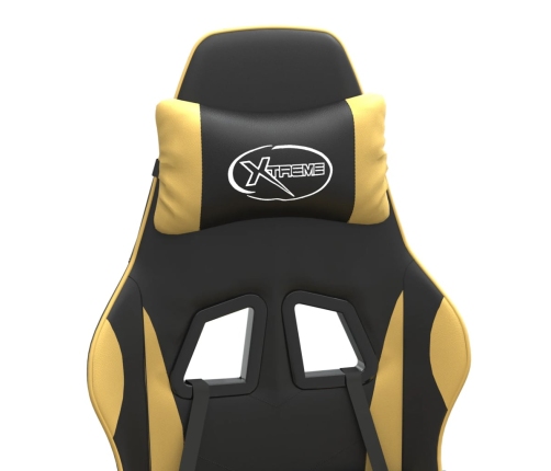 Silla gaming cuero sintético negro y dorado