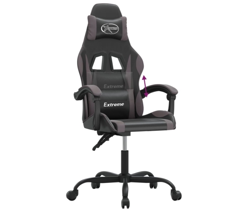 Silla gaming cuero sintético negro y gris