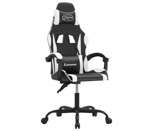 Silla gaming cuero sintético negro y blanco