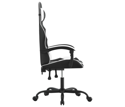 Silla gaming cuero sintético negro y blanco