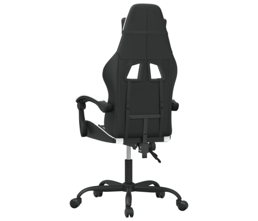 Silla gaming cuero sintético negro y blanco