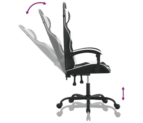 Silla gaming cuero sintético negro y blanco