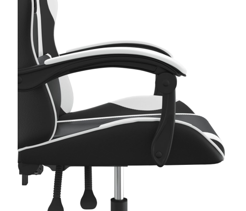 Silla gaming cuero sintético negro y blanco