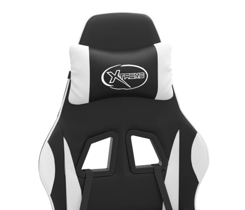 Silla gaming cuero sintético negro y blanco