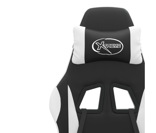 Silla gaming cuero sintético negro y blanco