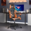 Silla gaming cuero sintético negro y naranja