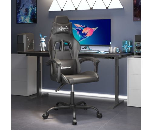 Silla gaming cuero sintético negro