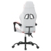 Silla gaming cuero sintético blanco y rosa