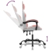 Silla gaming cuero sintético blanco y rosa