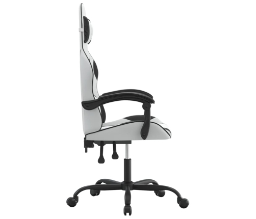 Silla gaming cuero sintético blanco y negro