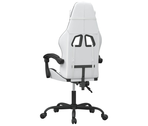 Silla gaming cuero sintético blanco y negro