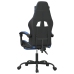 Silla gaming con reposapiés cuero sintético negro azul