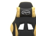 Silla gaming con reposapiés cuero sintético negro dorado