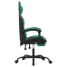 Silla gaming con reposapiés cuero sintético negro verde