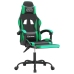 Silla gaming con reposapiés cuero sintético negro verde