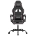 Silla gaming con reposapiés cuero sintético negro gris