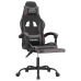 Silla gaming con reposapiés cuero sintético negro gris