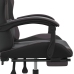 Silla gaming con reposapiés cuero sintético negro gris